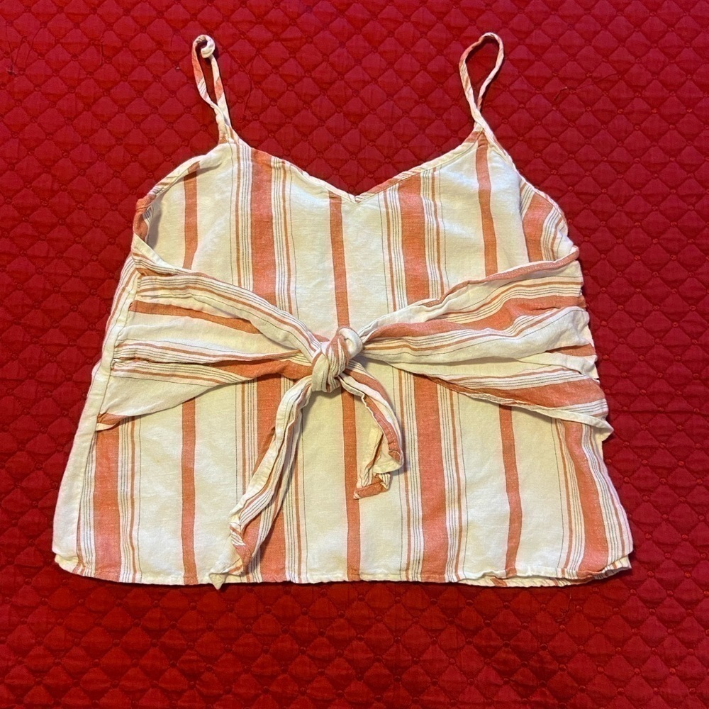 EXPRESS women’s Striped Bow Tie Crop Top Size XS